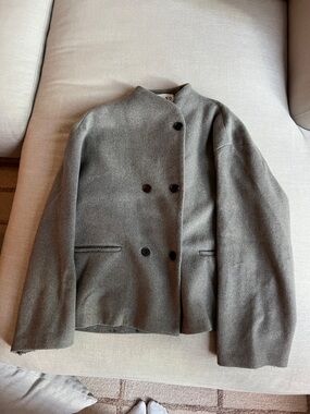 NAKD Minimalist Double-Breasted Gray Wool Jacket